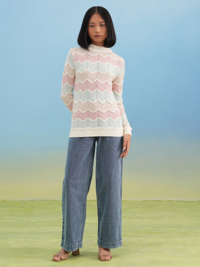 Off White Chevron Sweater