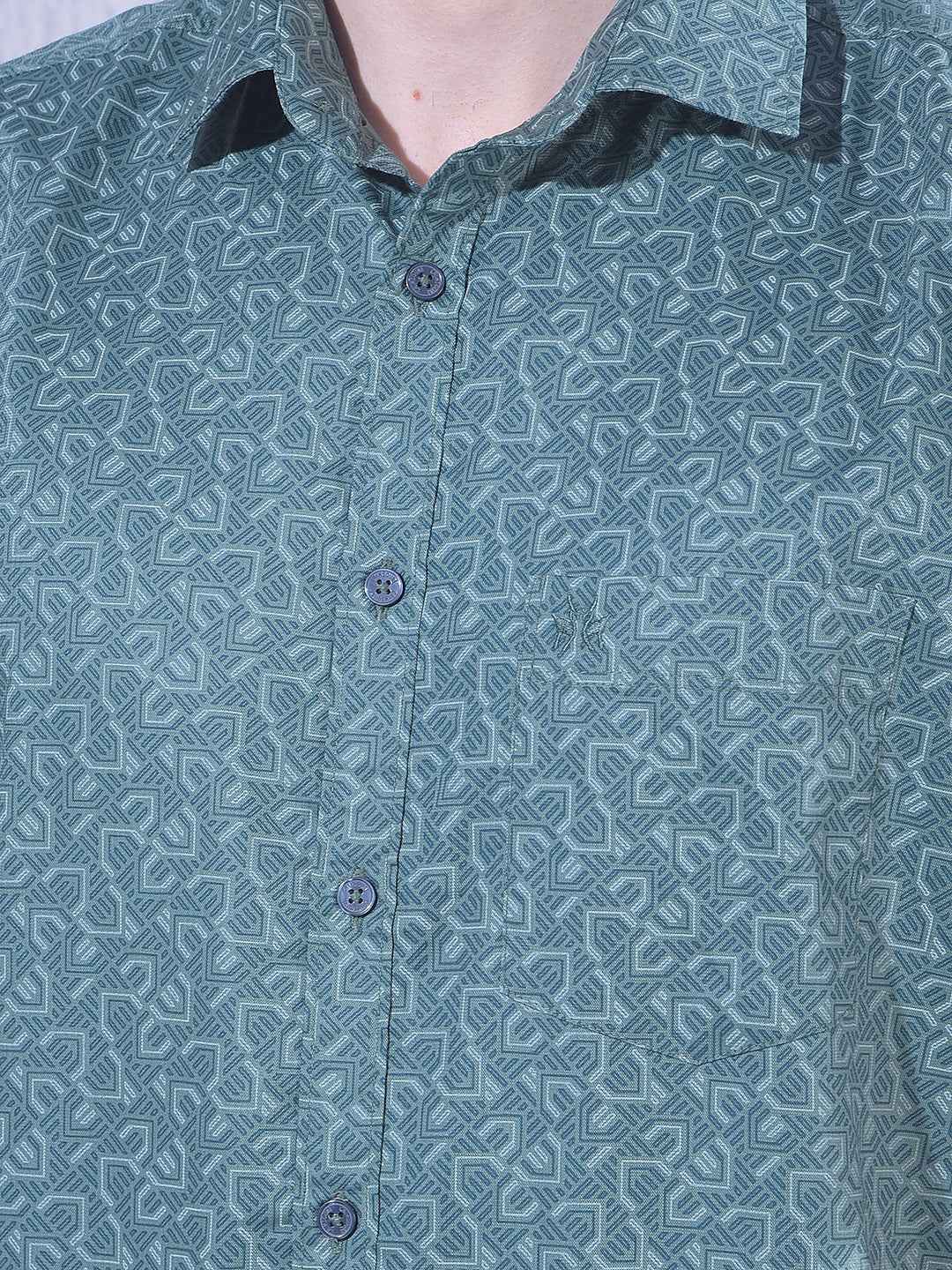 Green Contemporary Printed Shirt
