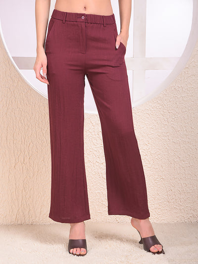 Chic Maroon Casual Trousers