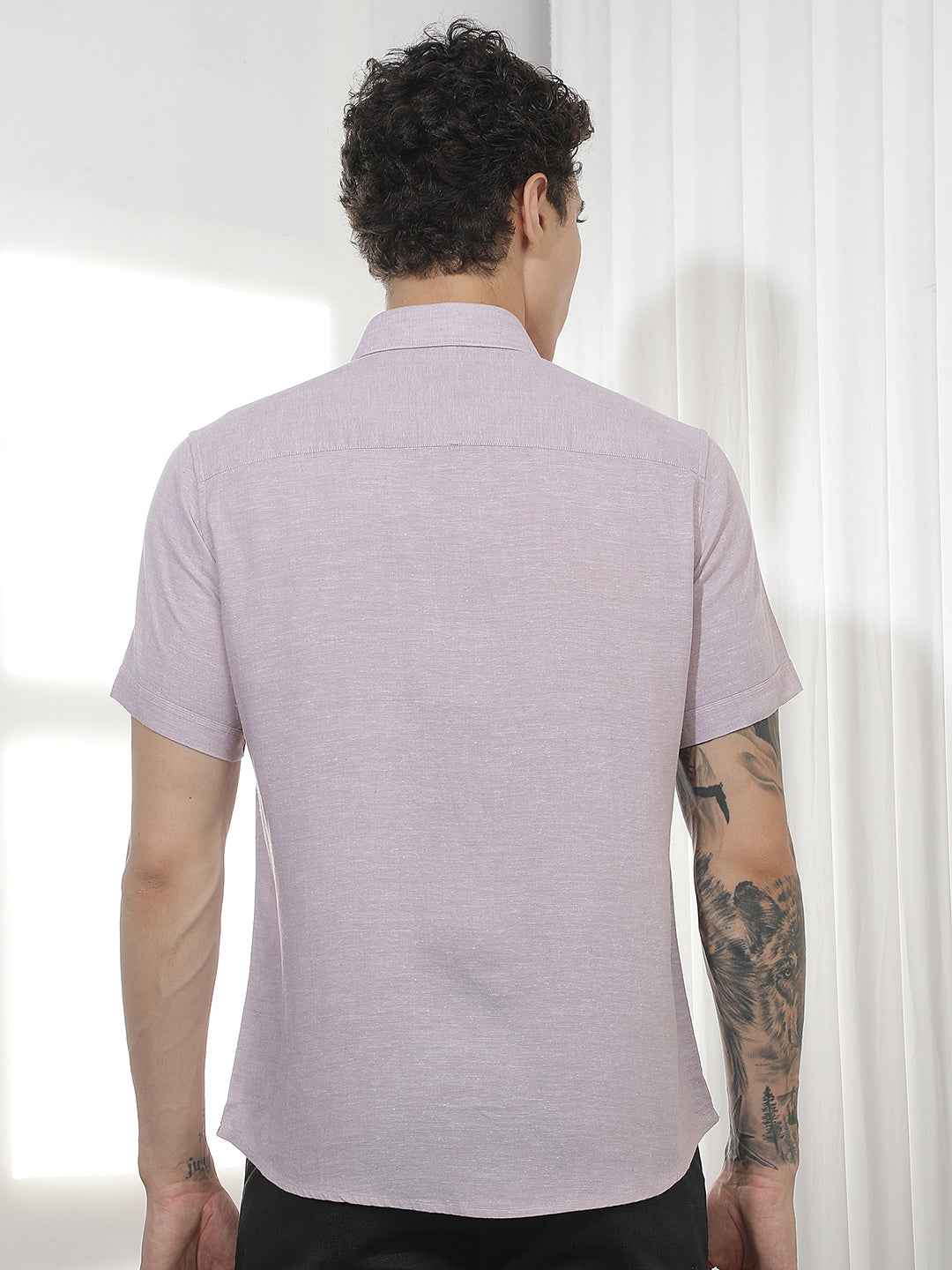 Modern Mauve Casual Linen Shirt