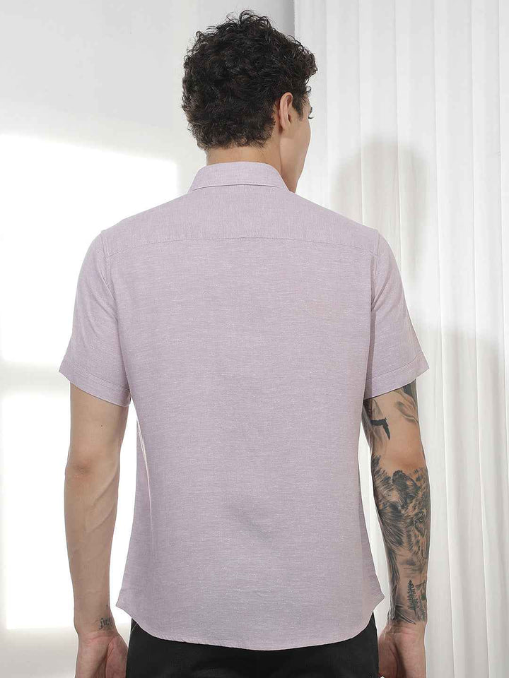 Modern Mauve Casual Linen Shirt