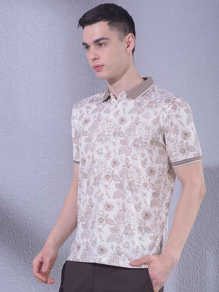 Brown Floral Print T-Shirt