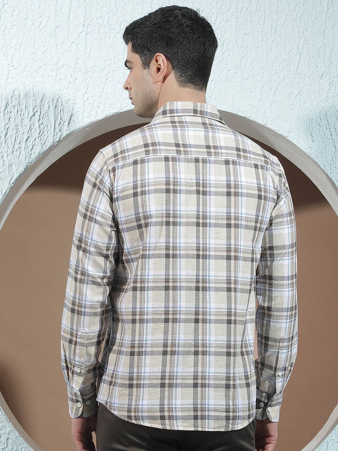 Yellow 100% Cotton Checked Shirt