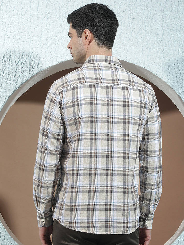 Yellow 100% Cotton Checked Shirt