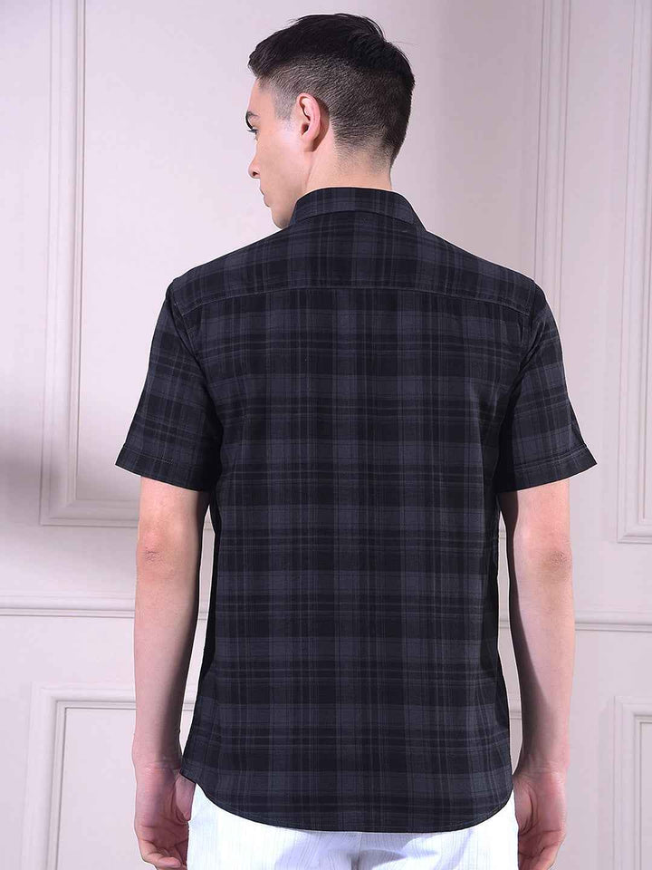 Black 100% Cotton Checked Shirt
