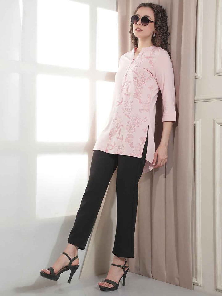 Pink Floral Printed Kurta