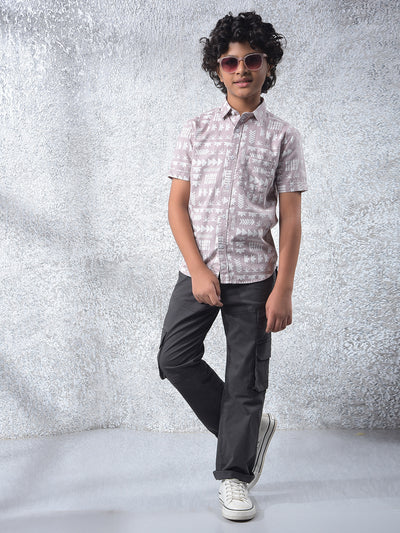 Purple Printed 100% Cotton Shirt