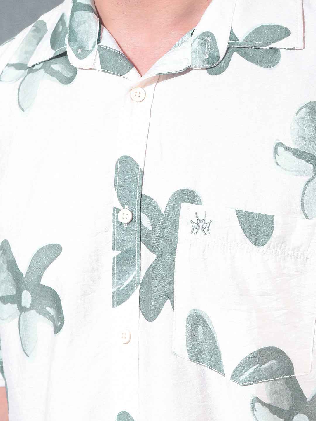 Green Floral Print Shirt