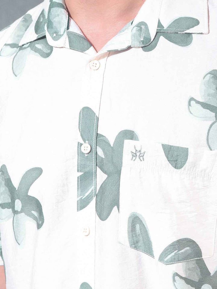 Green Floral Print Shirt