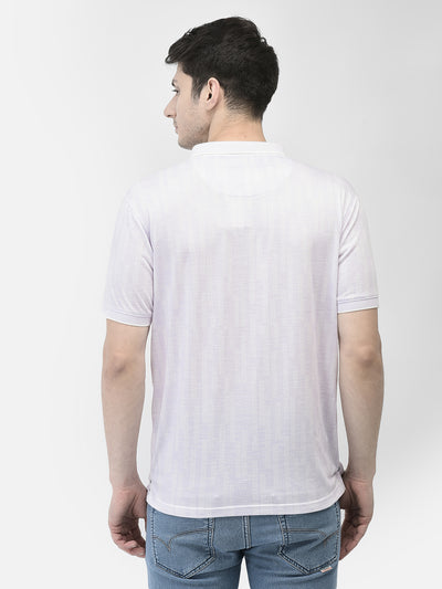 Purple Printed Polo Neck T-Shirt