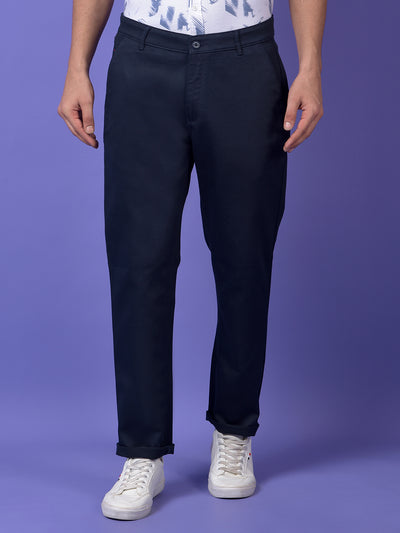 Navy Blue Printed Trousers