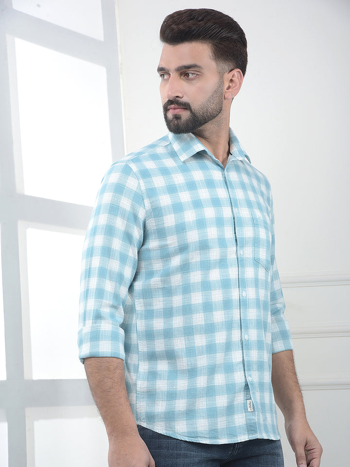 Green Checked 100% Cotton Shirt