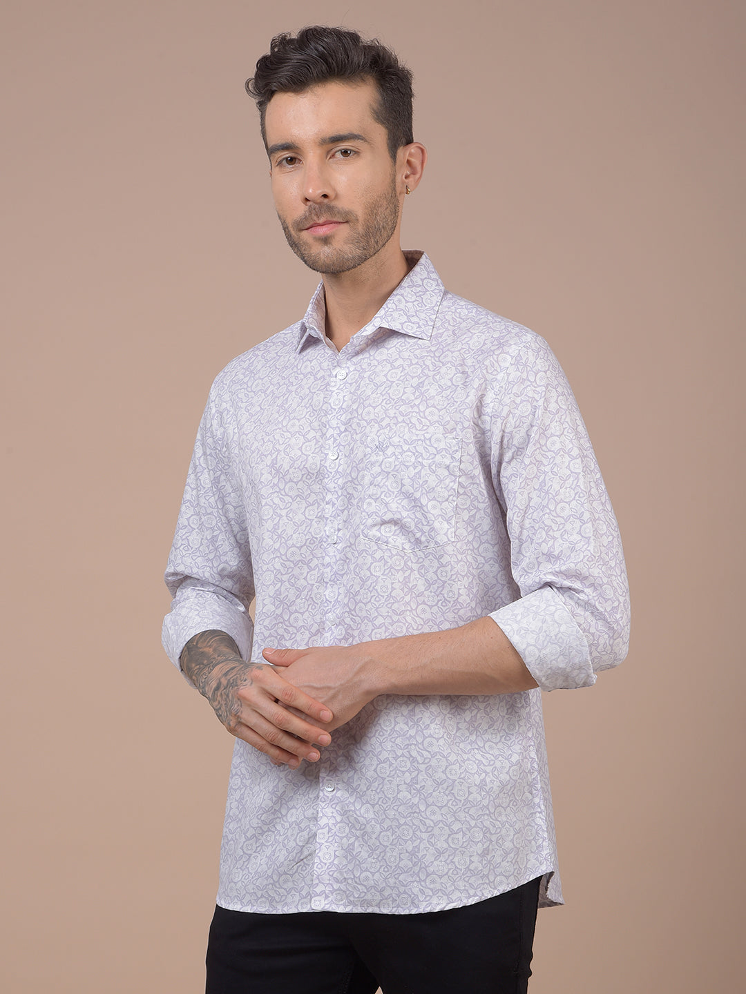 Purple Printed Shirt