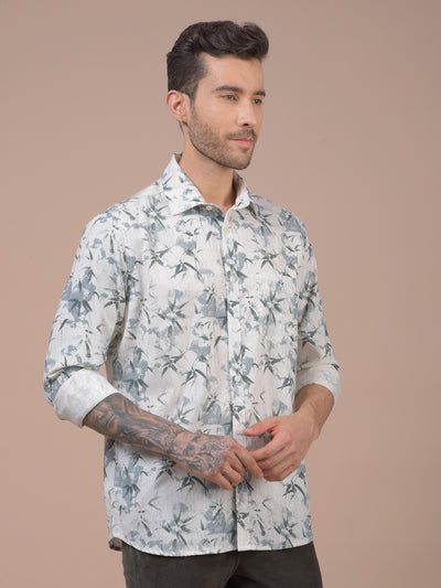 Blue Floral Print Shirt