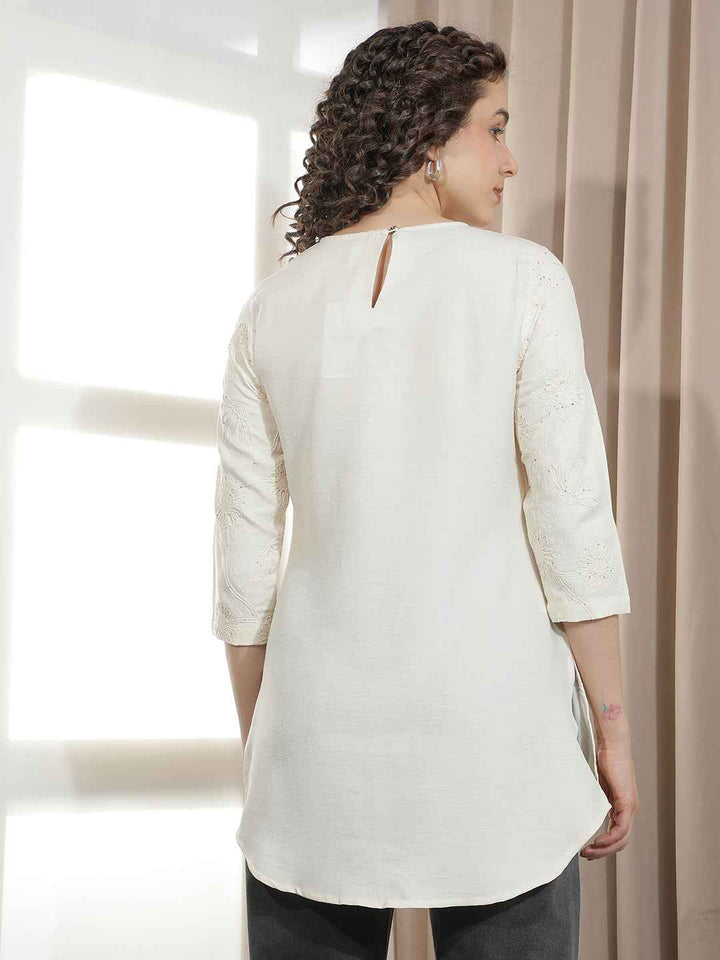 Regal Cream Embroidered Kurta