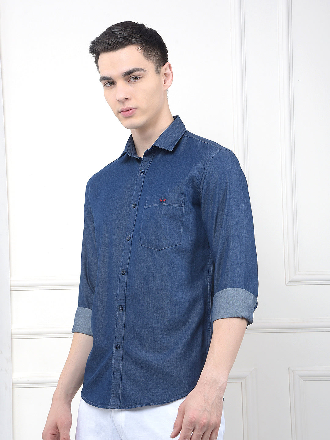 Blue 100% Cotton Denim Shirt