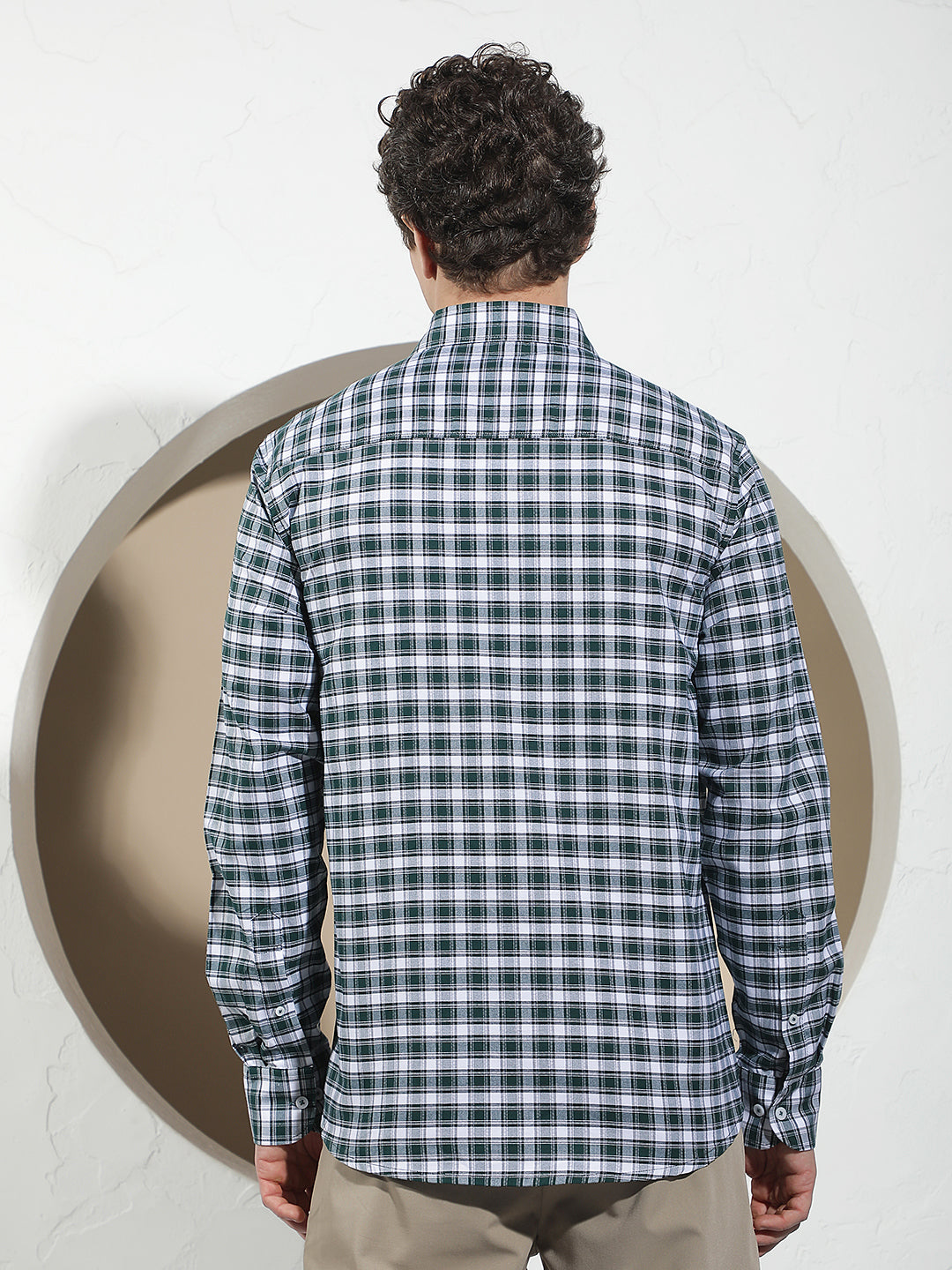 Green Checked 100% Cotton Shirt
