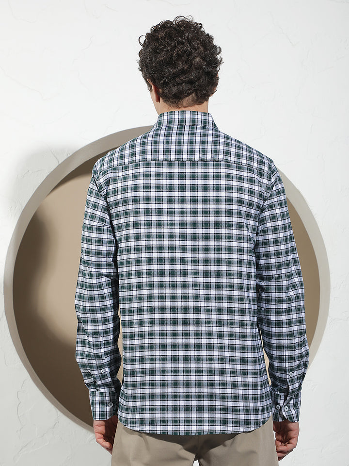 Green Checked 100% Cotton Shirt