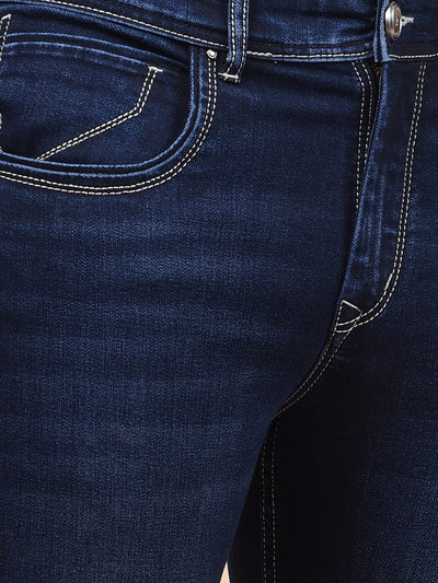 Tailored Trim Navy Blue Jeans