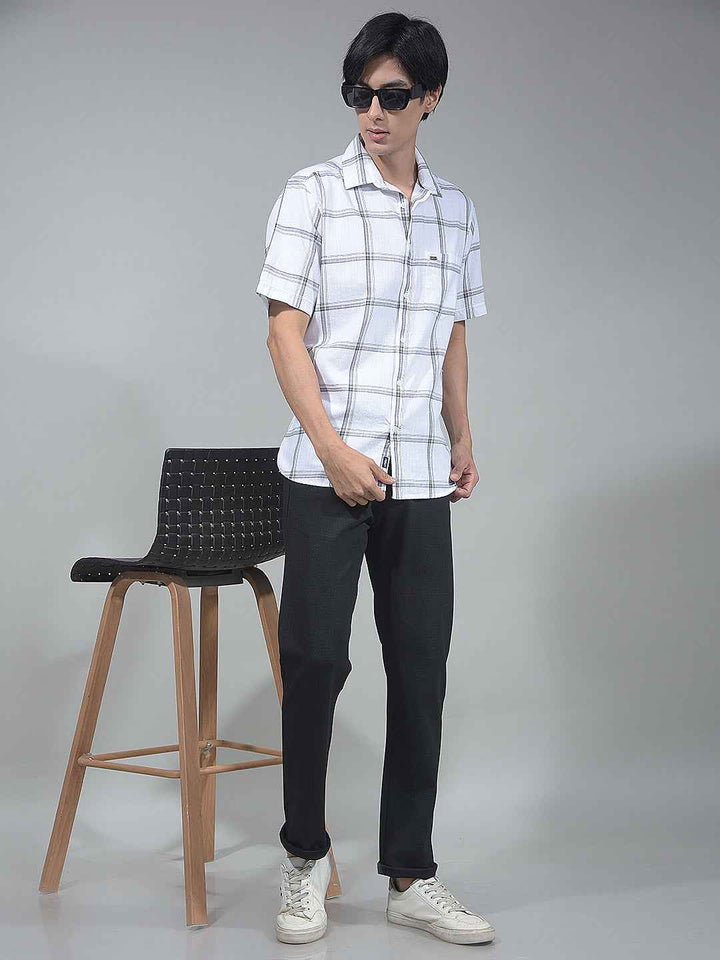 White Checked 100% Cotton Shirt