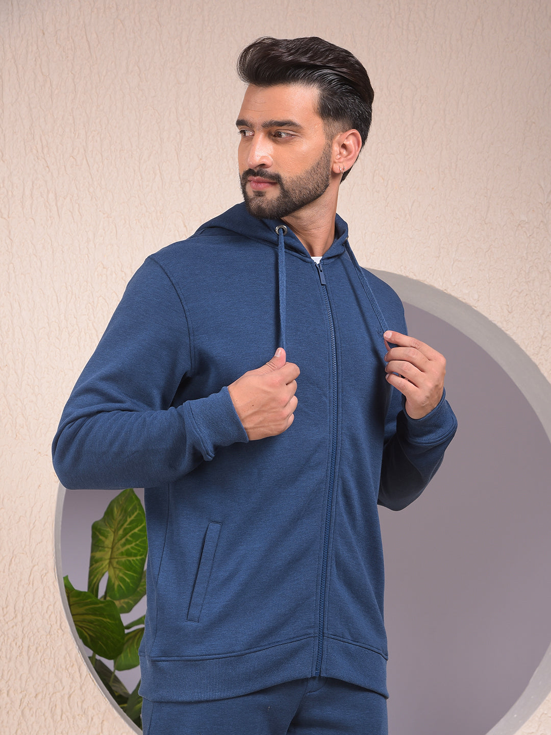 Blue Hooded Neck Sweatshirt