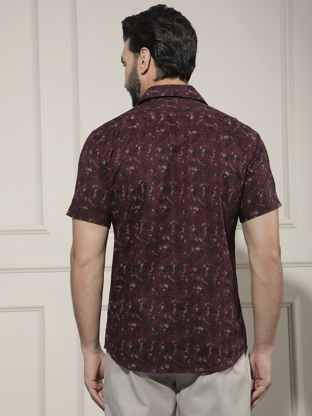 Trendy Maroon Printed Casual Shirt