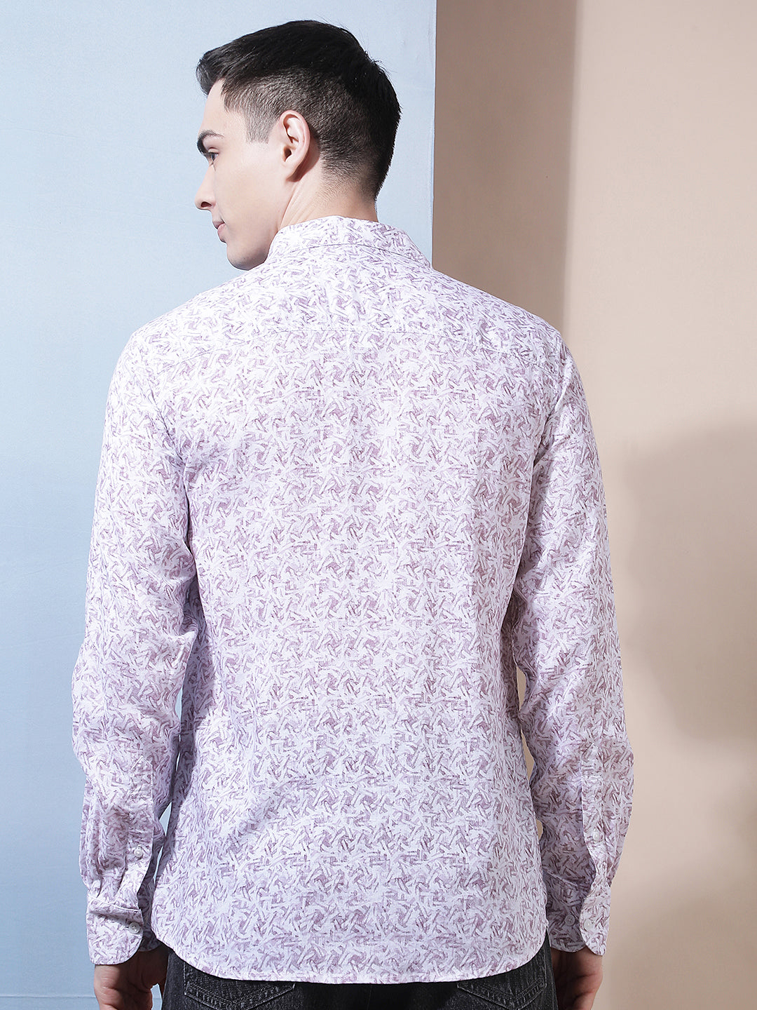 Pink Printed Linen Shirt