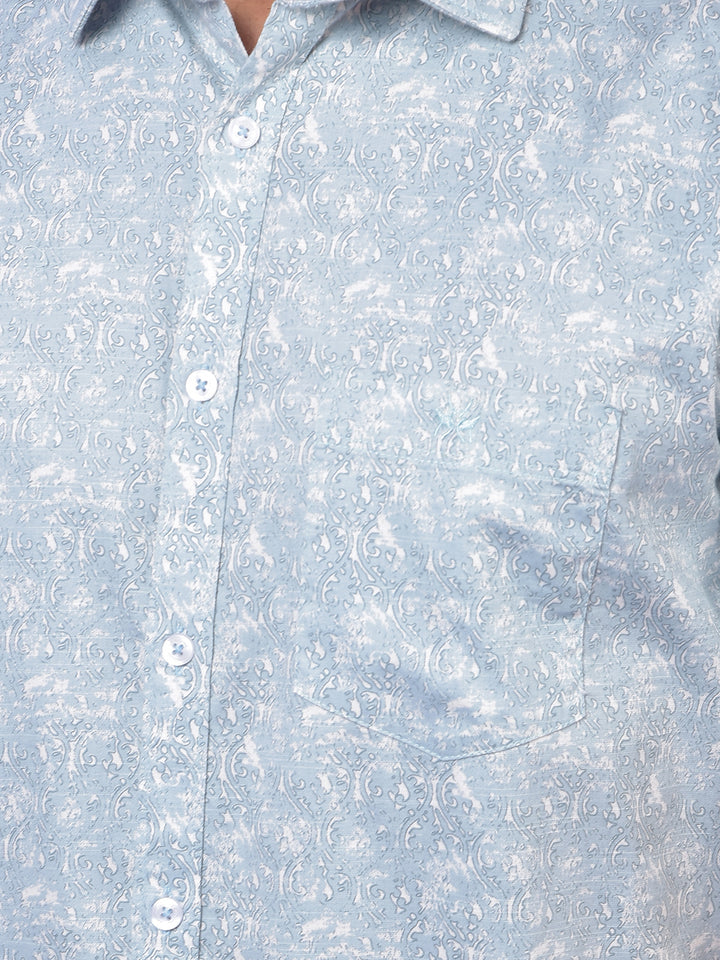 Blue Printed Shirt