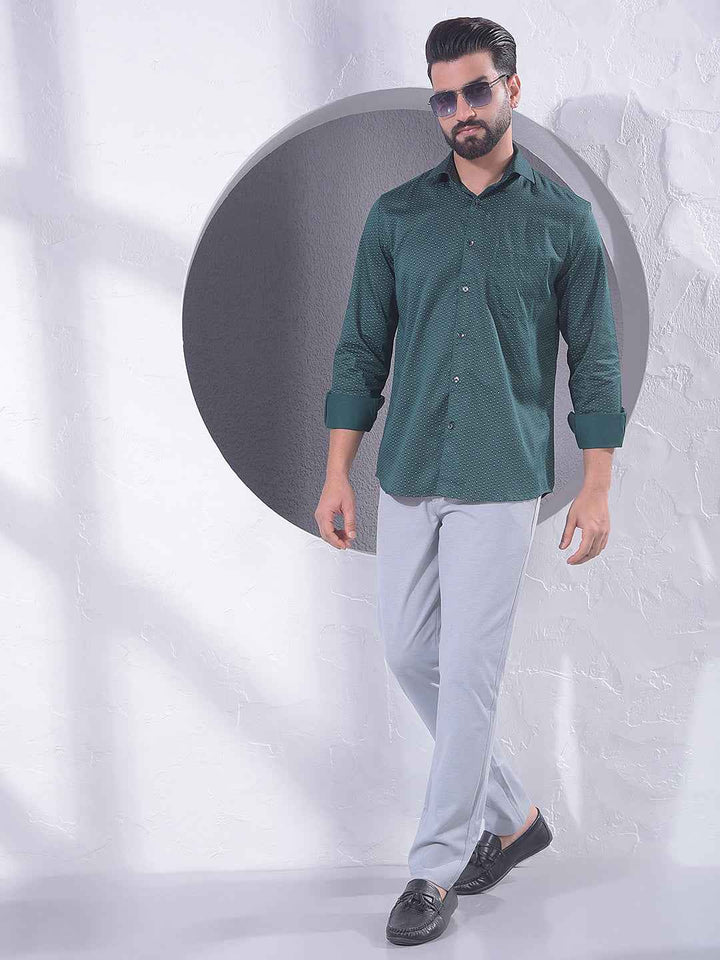 Green Abstract Print Shirt