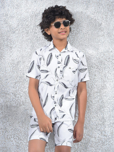 Olive Floral Print Shirt