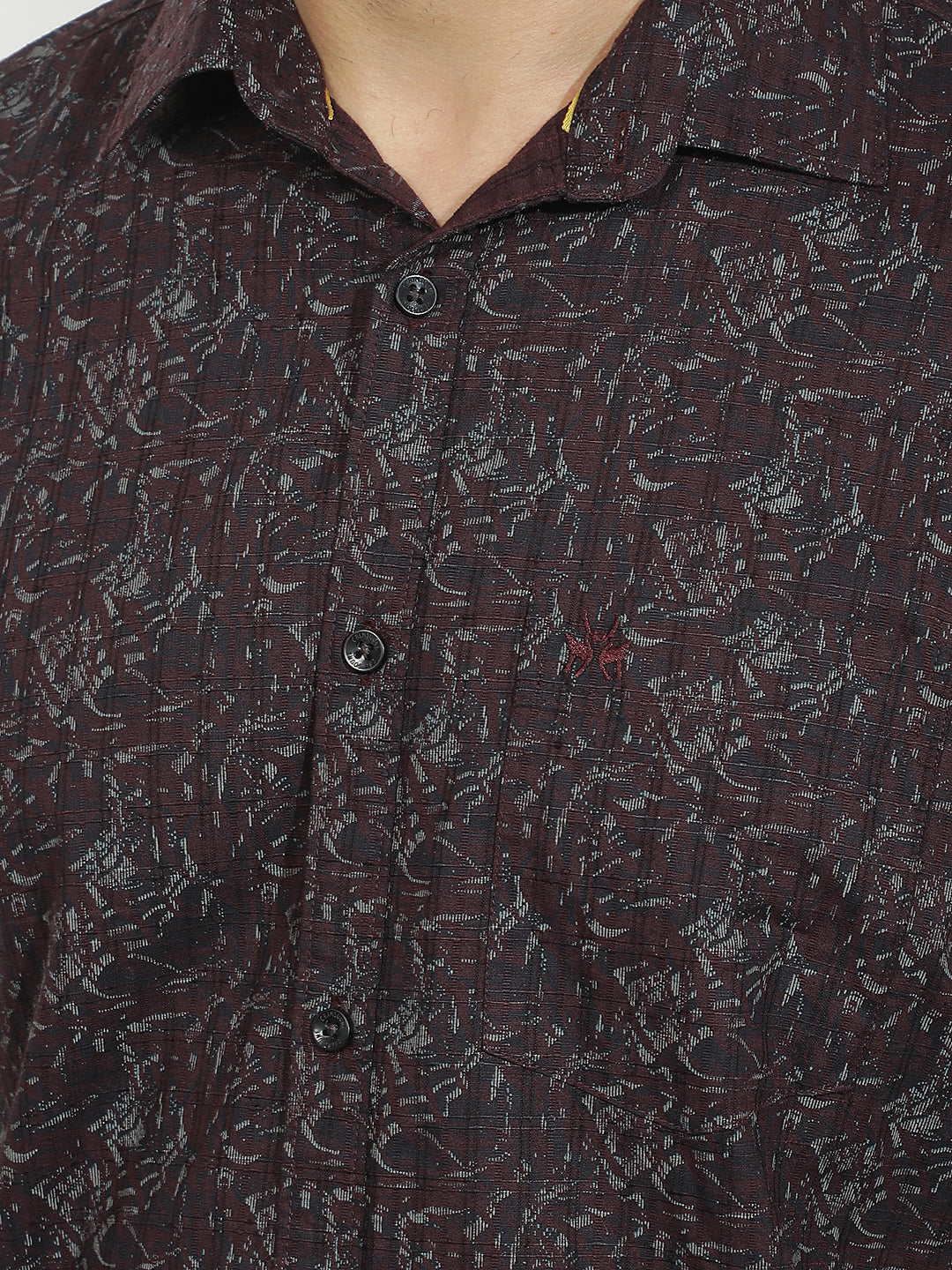 Wine Abstract Print Shirt