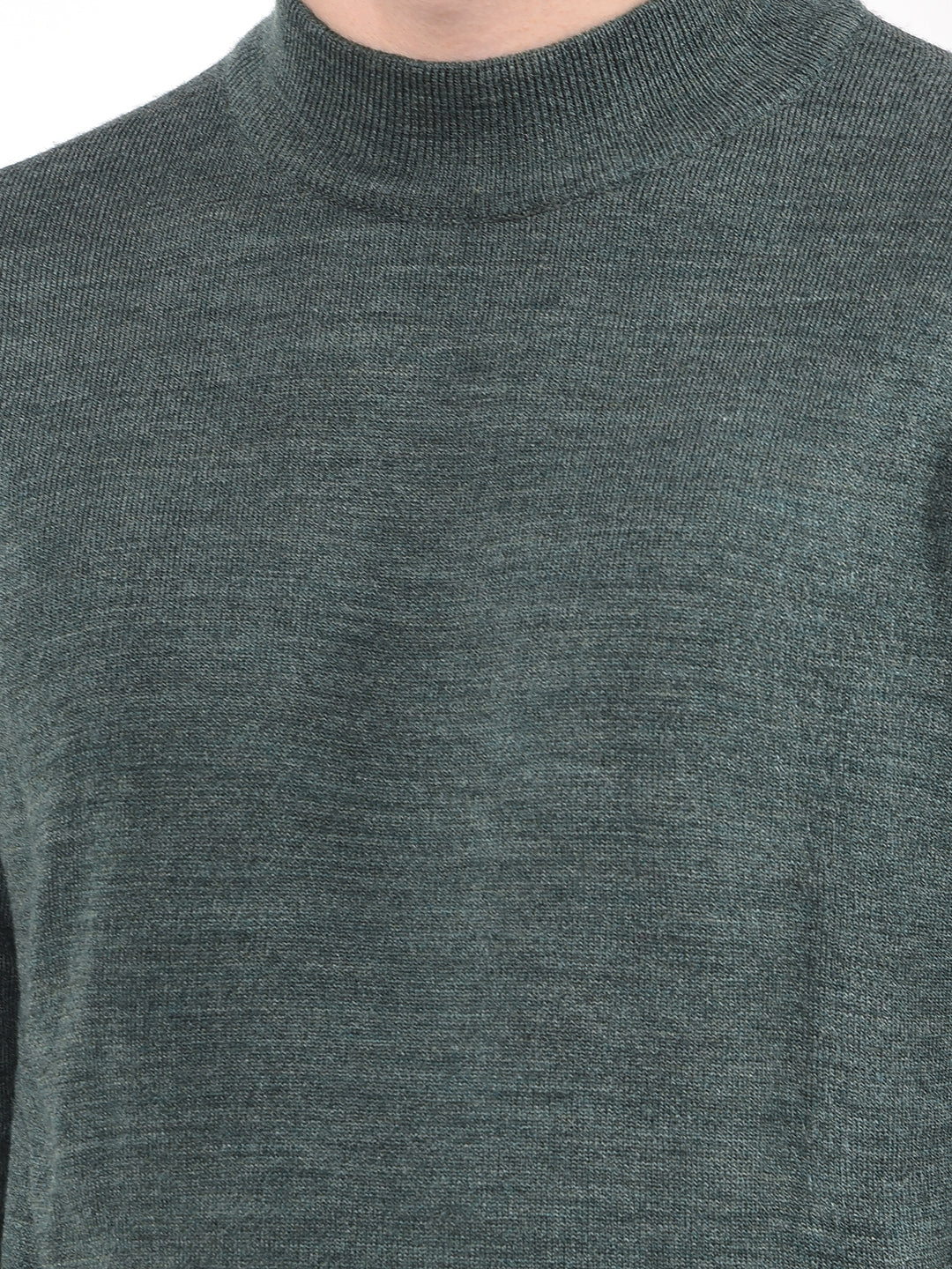 Green Soft Acrylic Regular Textured Sweater