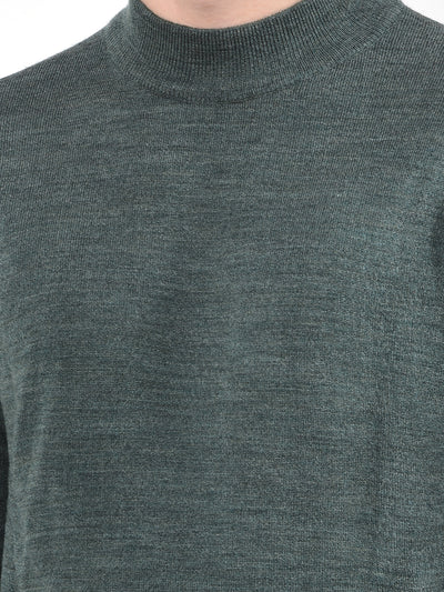 Green Soft Acrylic Regular Textured Sweater