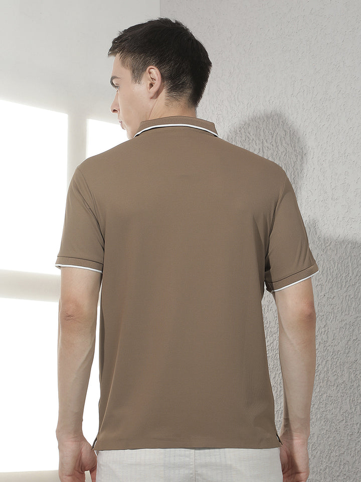 Sleek Chestnut Brown Polo T-Shirt