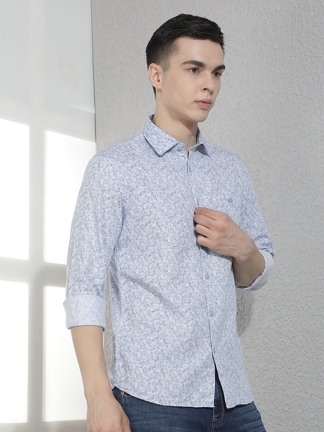 Blue Floral Print Shirt