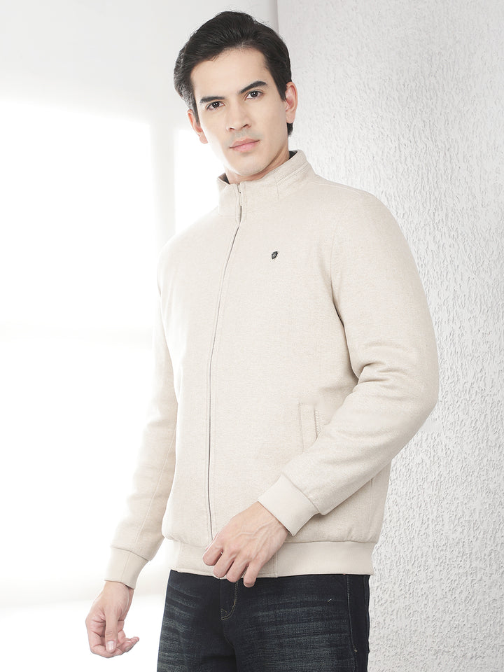 Modern Almond Beige Bomber Jacket