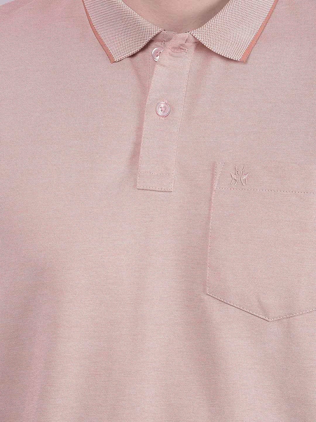Peach Polo Neck T-Shirt