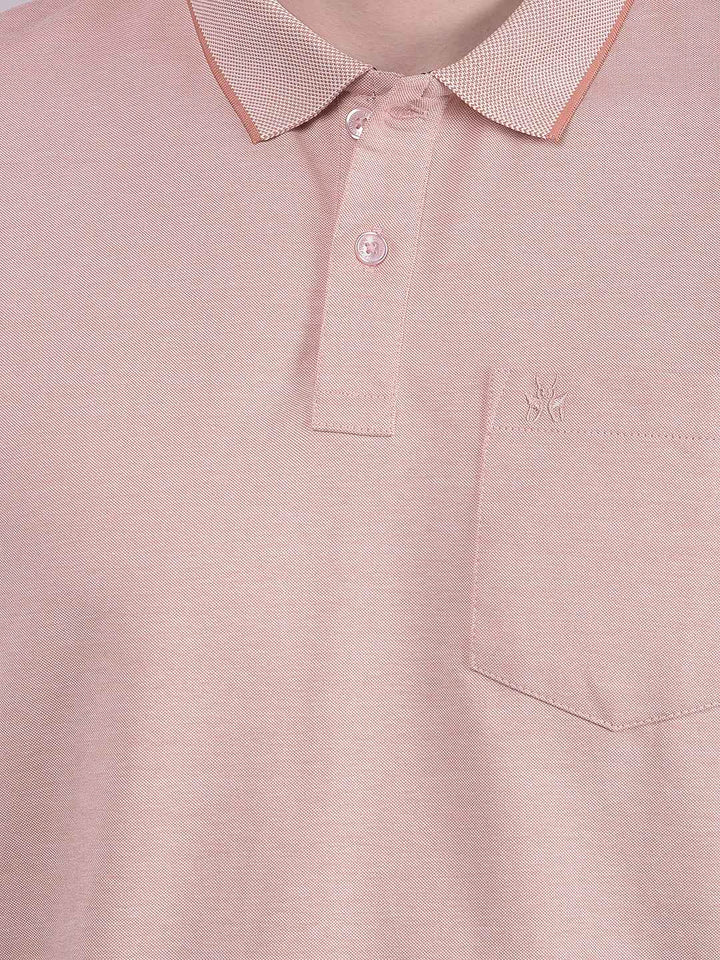 Peach Polo Neck T-Shirt