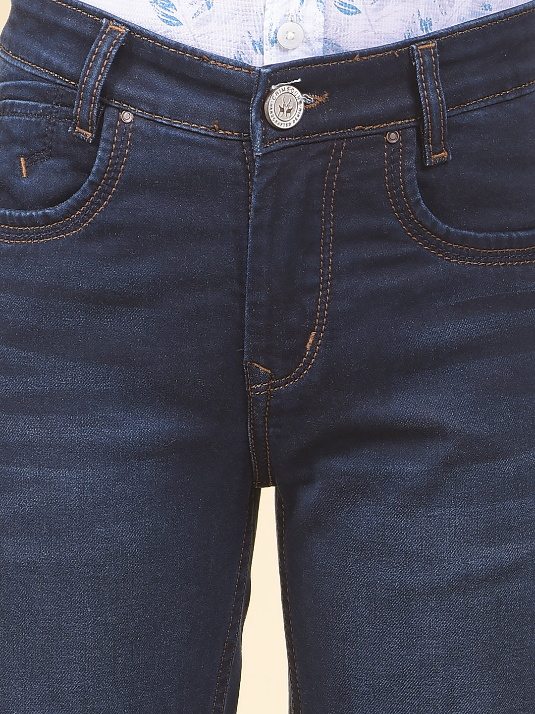 Trendy Slim Fit Navy Blue Jeans
