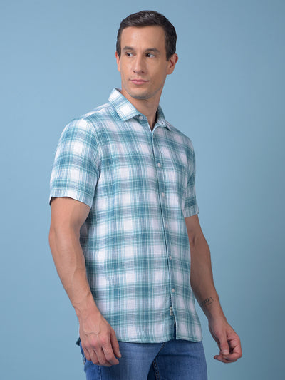 Green Checked 100% Cotton Shirt