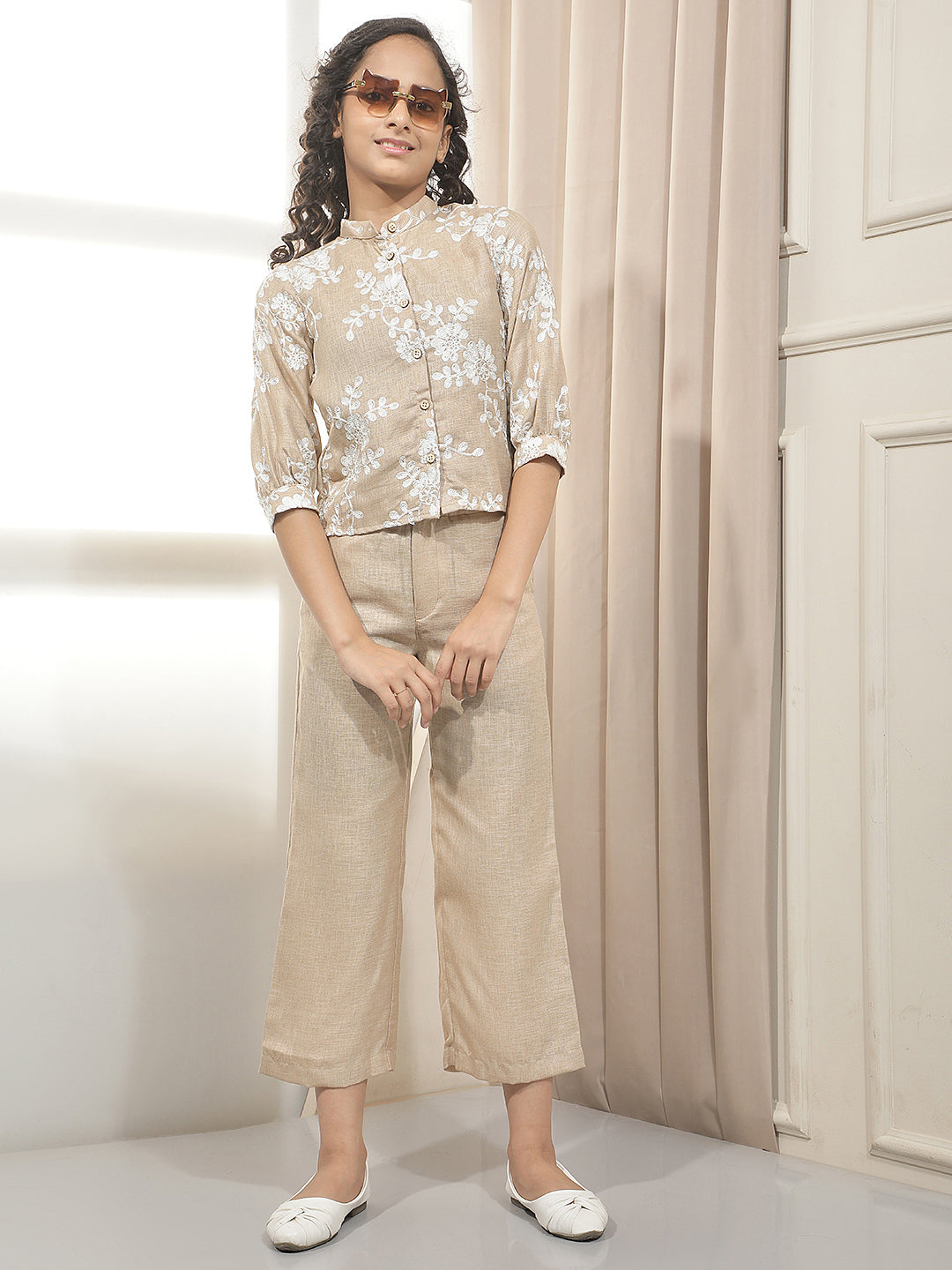 Tan Wide Leg Trousers