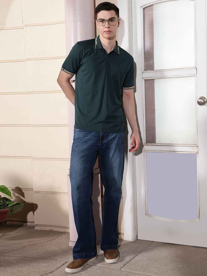 Modern Teal Casual Polo T-Shirt