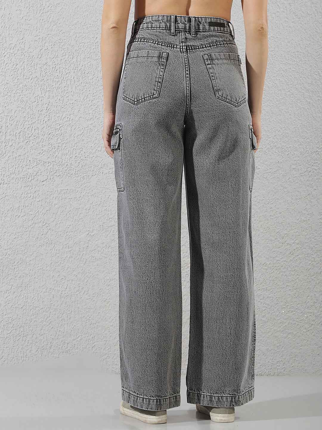 Grey Cargo 100% Cotton Jeans