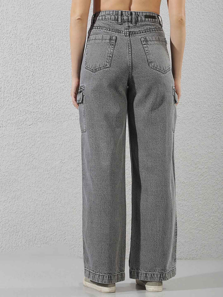 Grey Cargo 100% Cotton Jeans