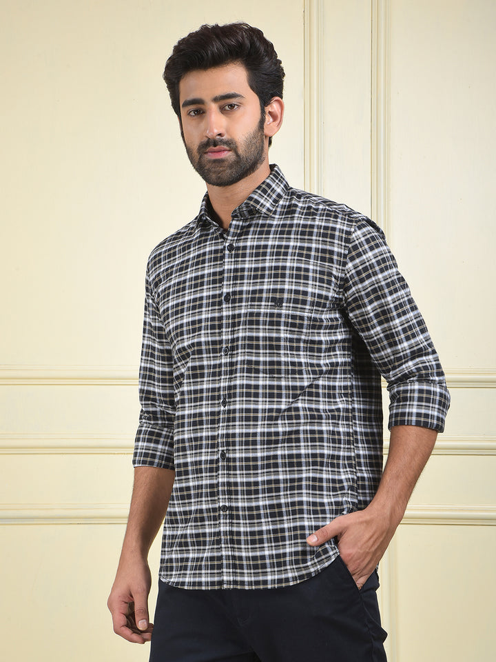 Black Checked 100% Cotton Shirt