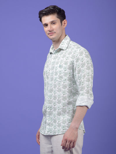 Green Floral Print Shirt