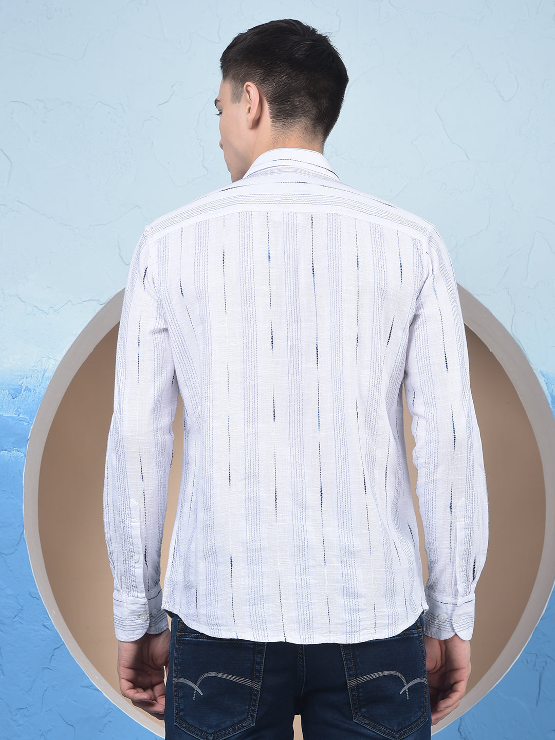 White Vertical Stripes 100% Cotton Kurta