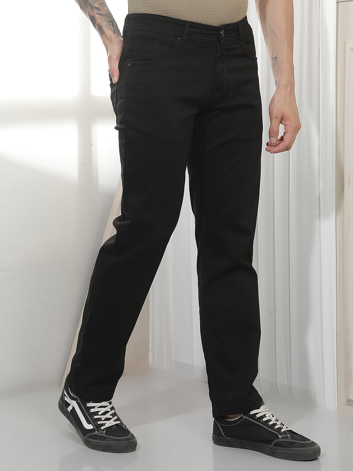 Modern Black Straight Casual Jeans