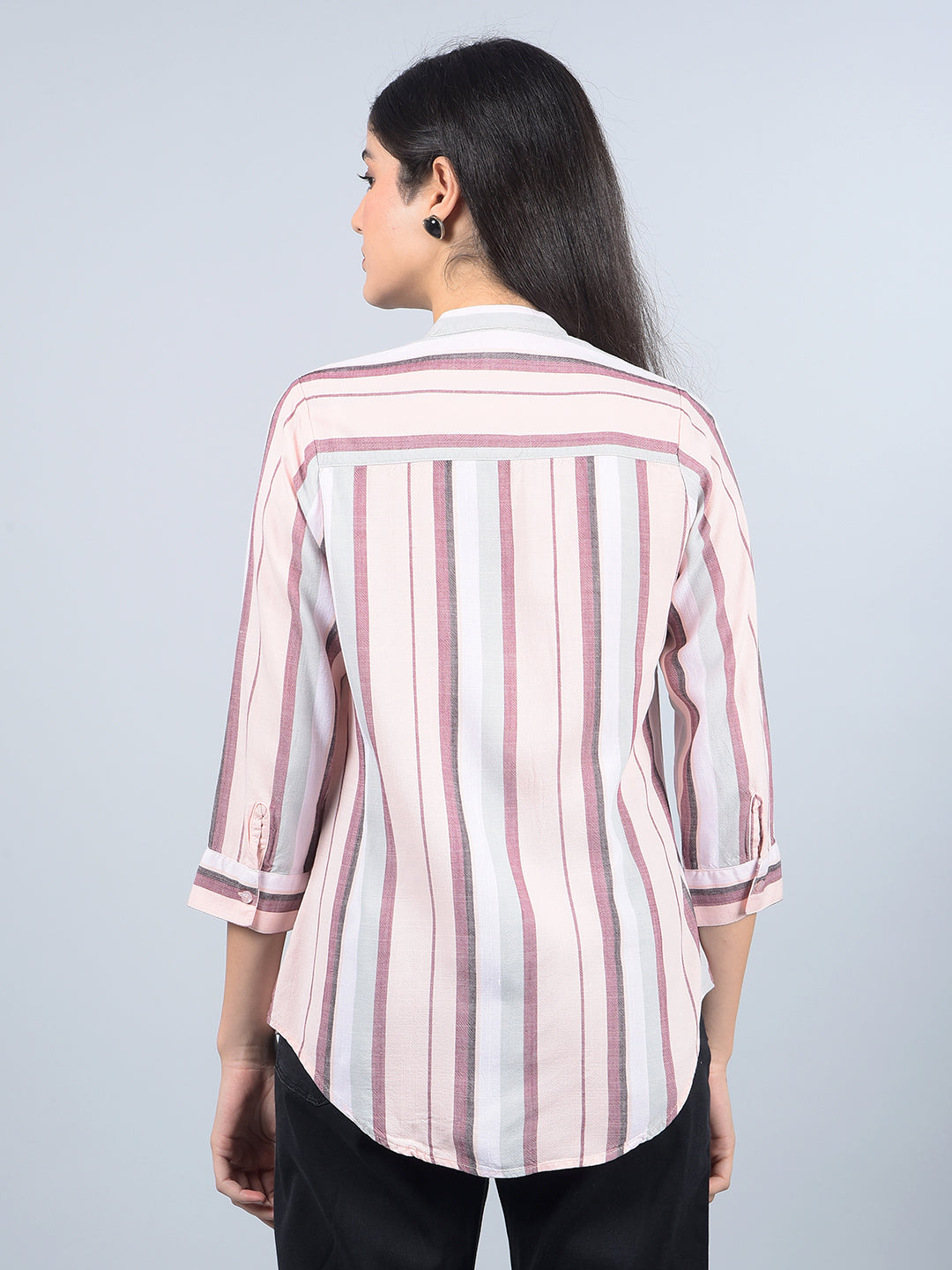 Pink Floral Print Shirt-Women Shirts-Crimsoune Club