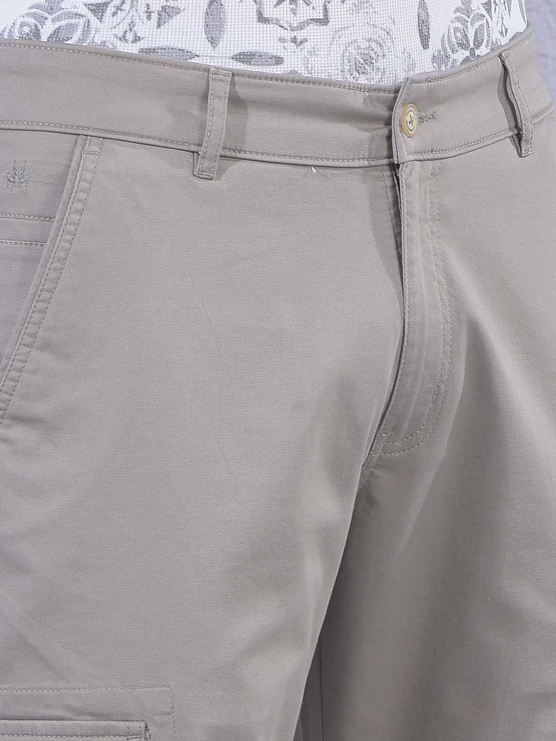 Grey Straight Cargo Trousers